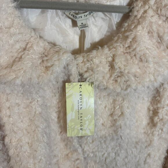 Carolyn Taylor Off White “Veil” Fluffy Jacket NWT Size Med - Picture 4 of 6